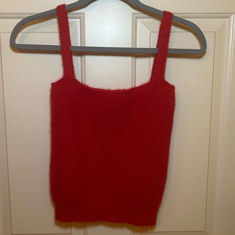 Red Fuzzy Women's Top